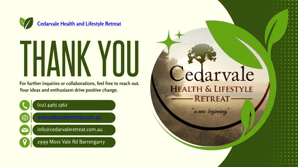 cedarvale health and lifestyle retreat