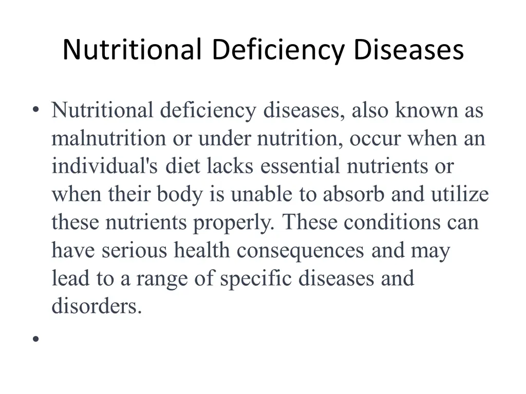 nutritional deficiency diseases