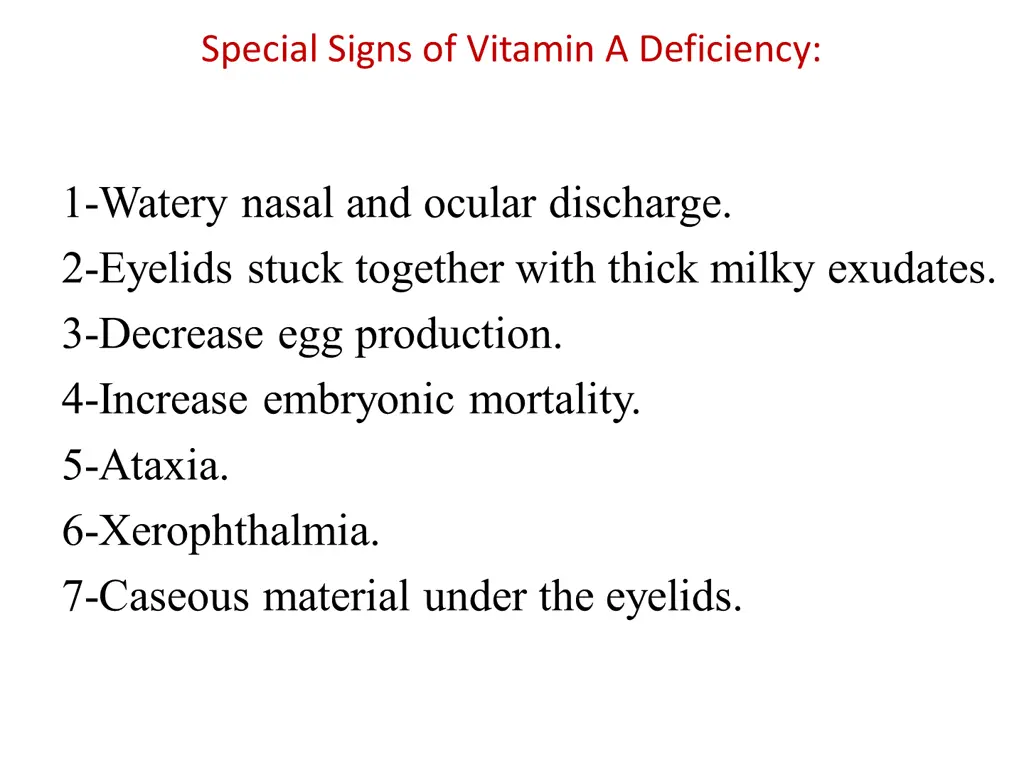 special signs of vitamin a deficiency