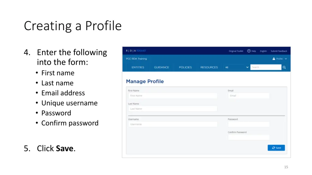 creating a profile 1