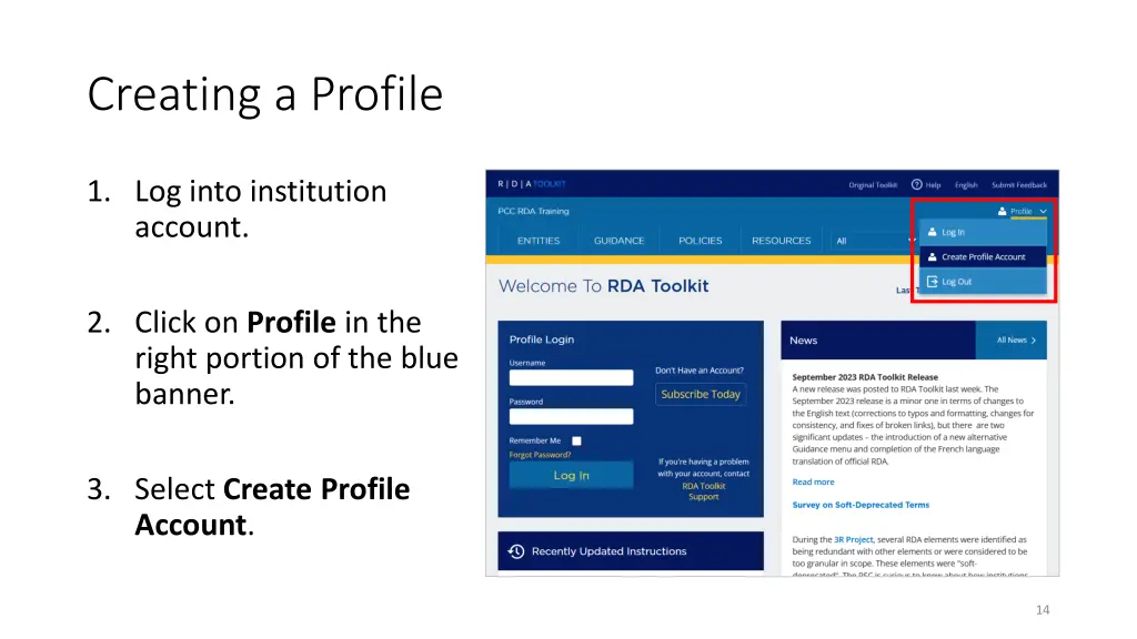 creating a profile