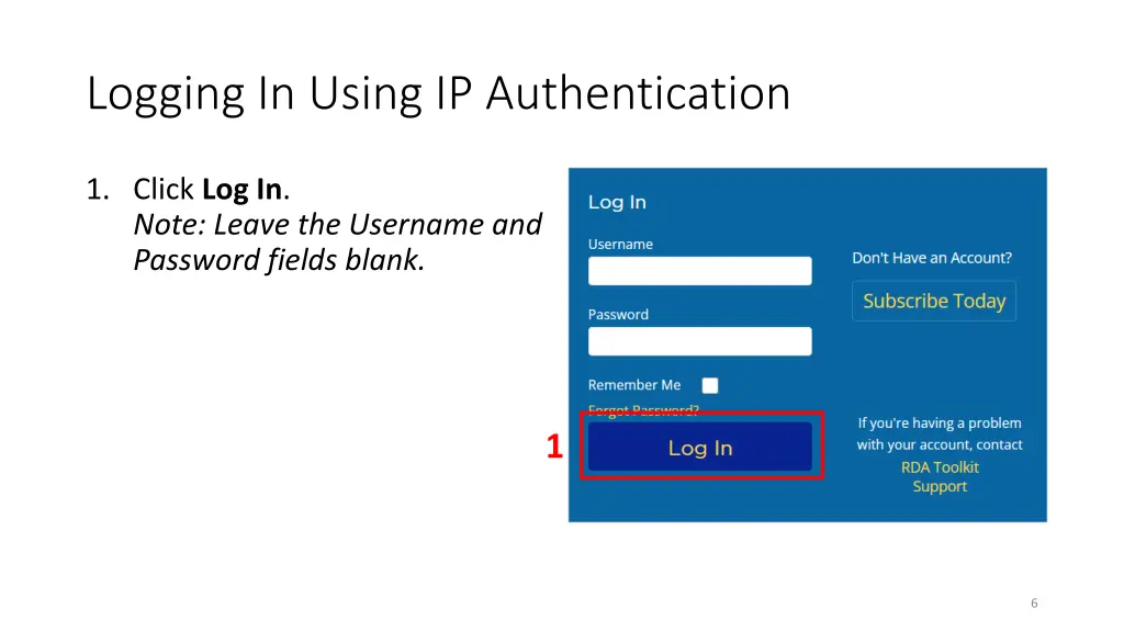 logging in using ip authentication