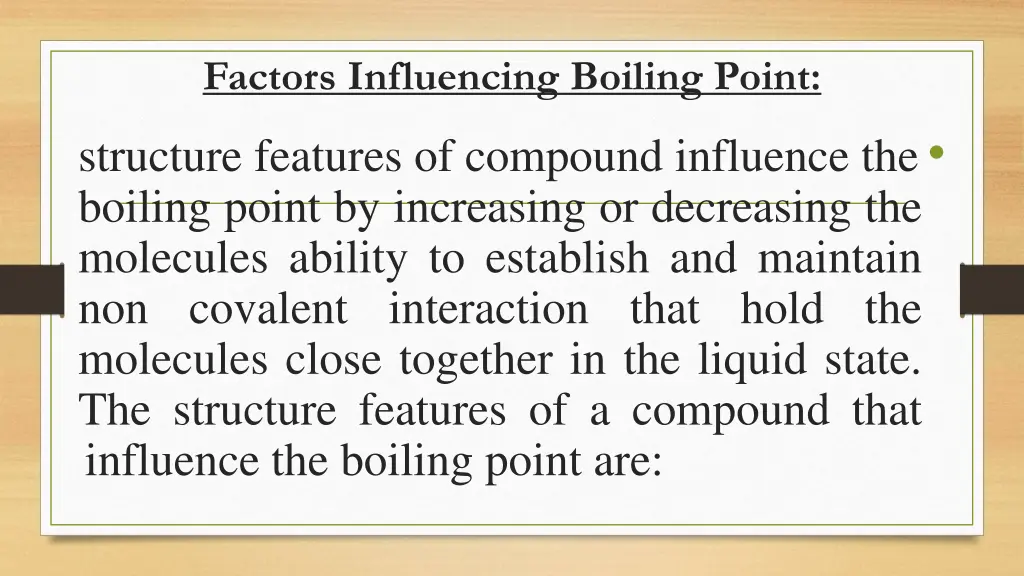 factors influencing boiling point