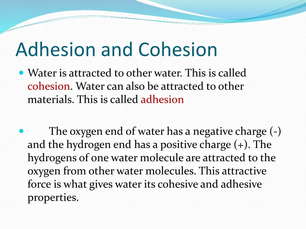 adhesion and cohesion 1