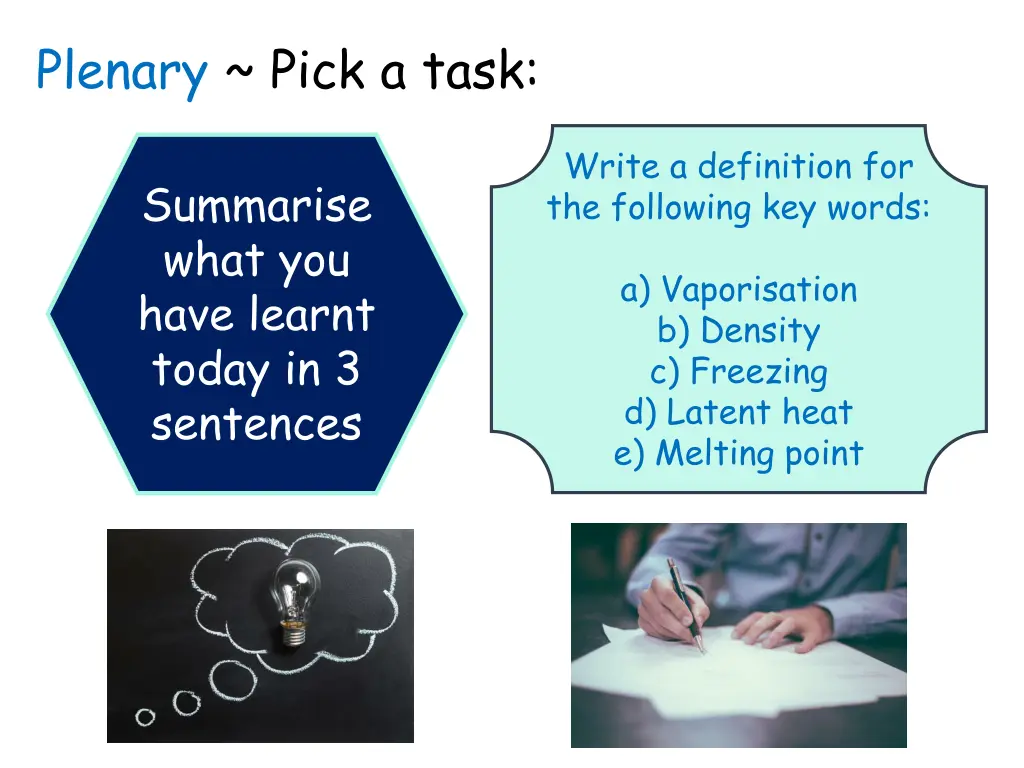 plenary pick a task