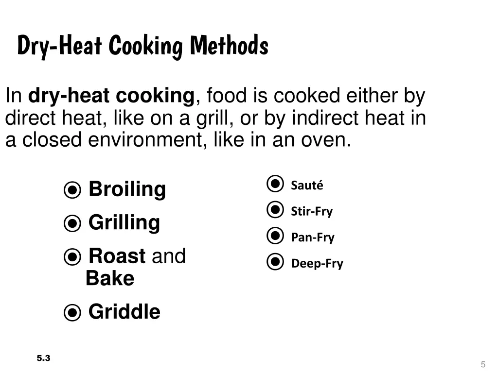 dry heat cooking methods