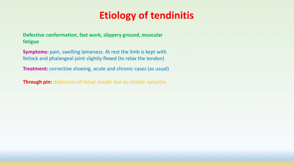 etiology of tendinitis