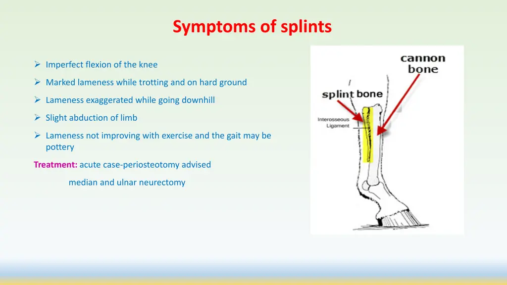 symptoms of splints