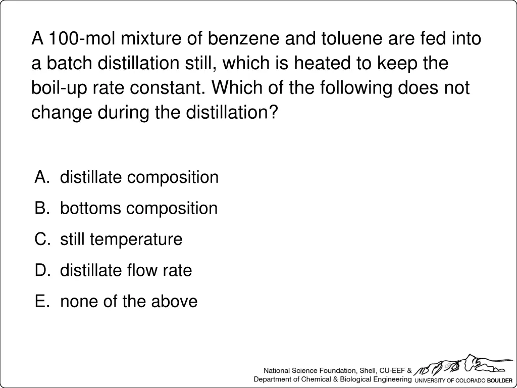 a 100 mol mixture of benzene and toluene