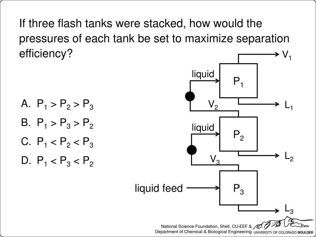 if three flash tanks were stacked how would