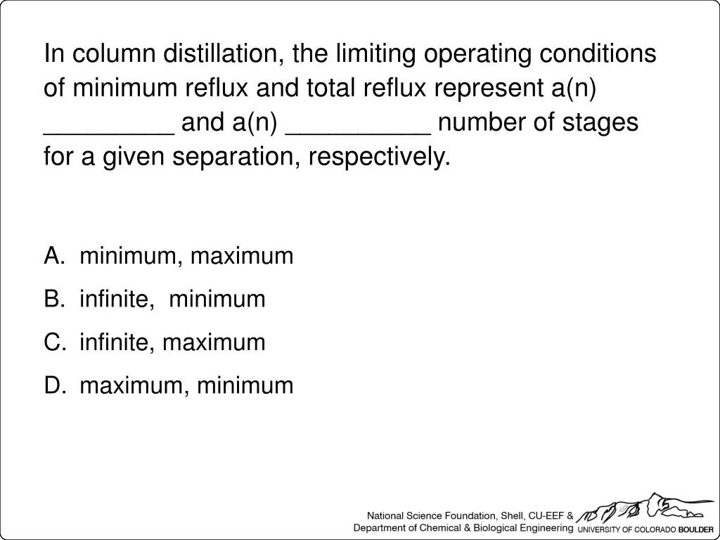 in column distillation the limiting operating