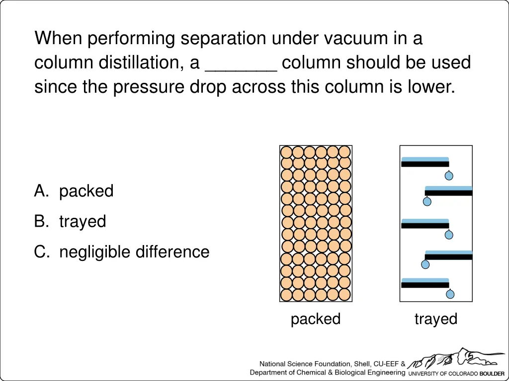 when performing separation under vacuum