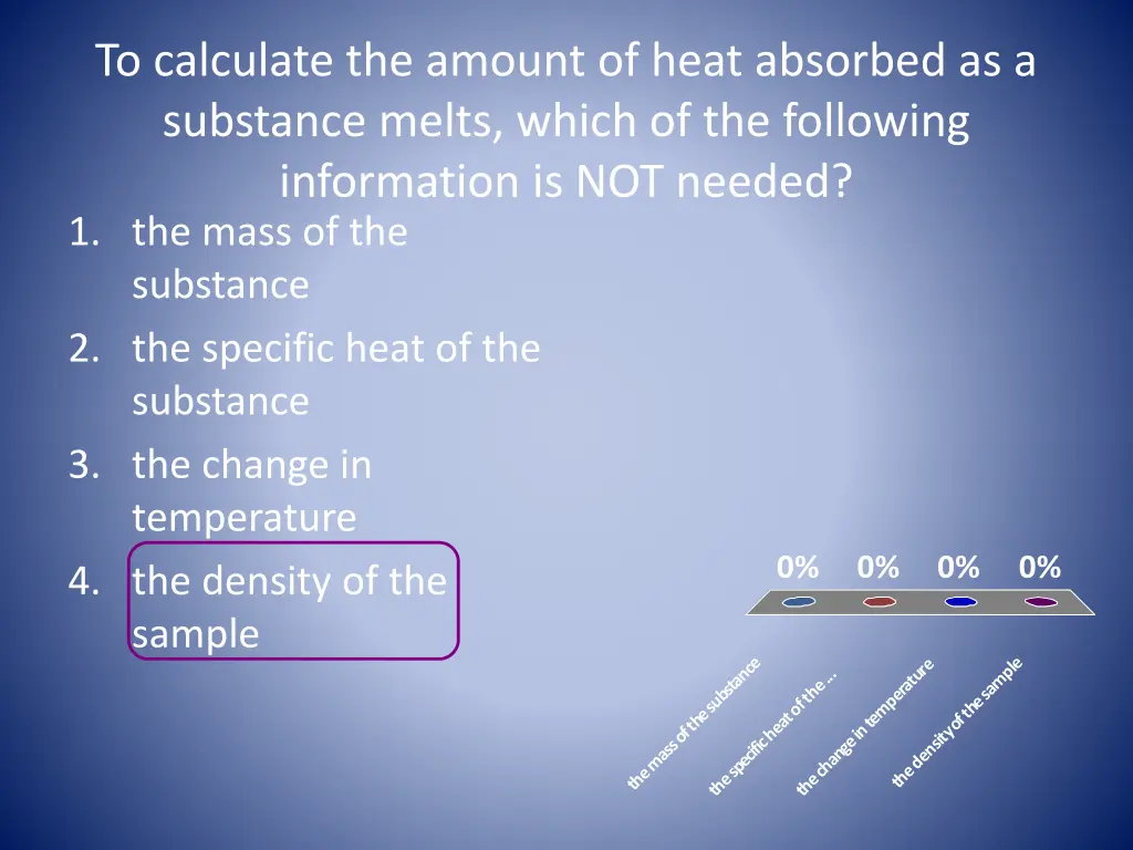 to calculate the amount of heat absorbed