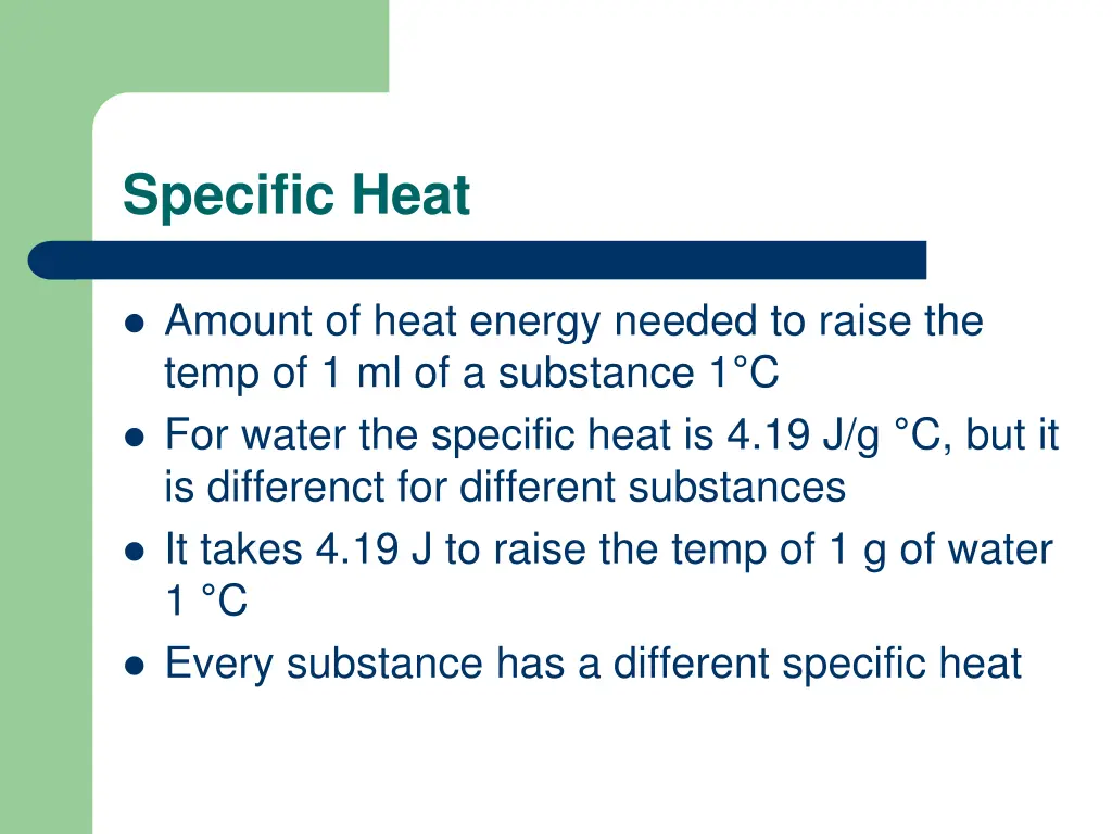 specific heat