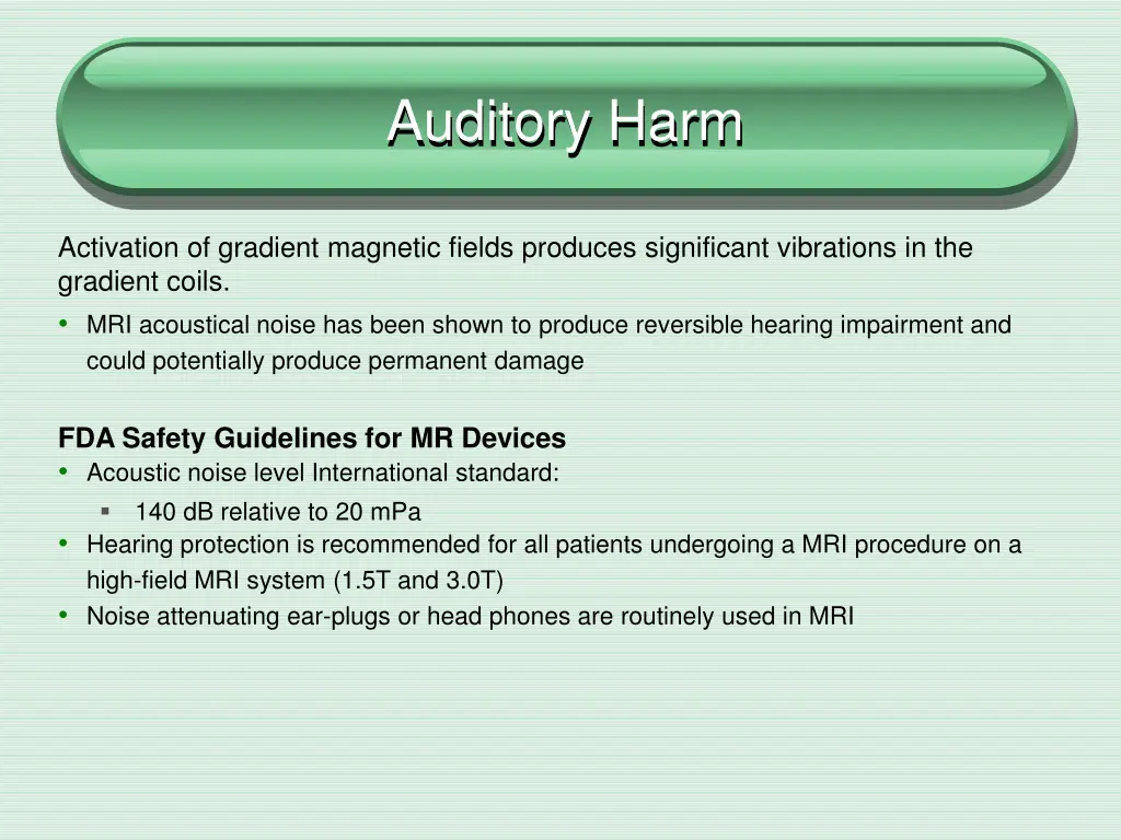 auditory harm