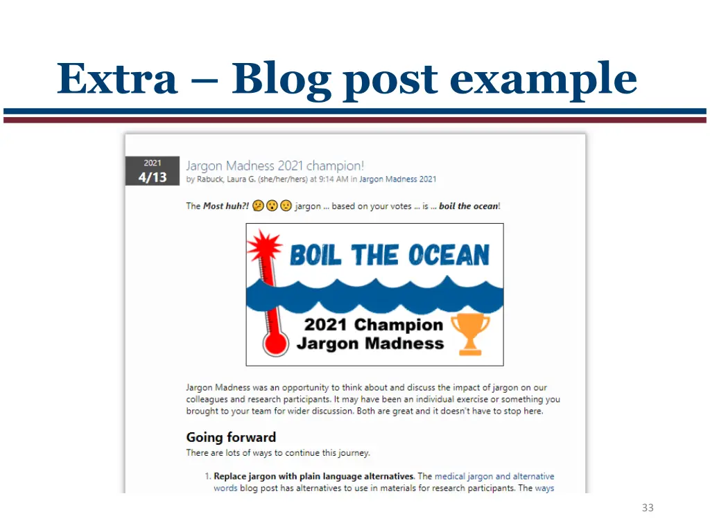 extra blog post example