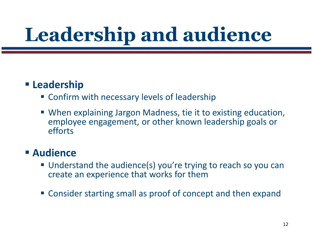 leadership and audience