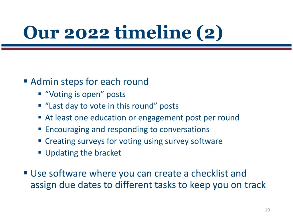 our 2022 timeline 2