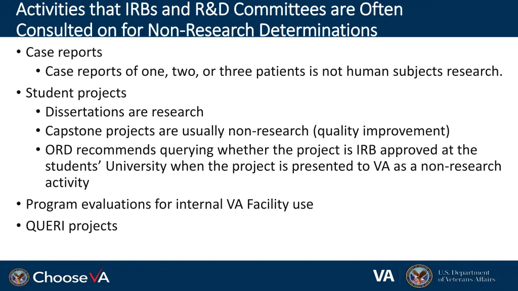 activities that irbs and r d committees are often