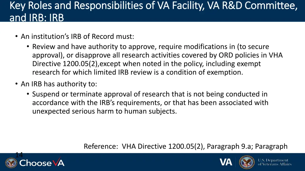 key roles and responsibilities of va facility 4