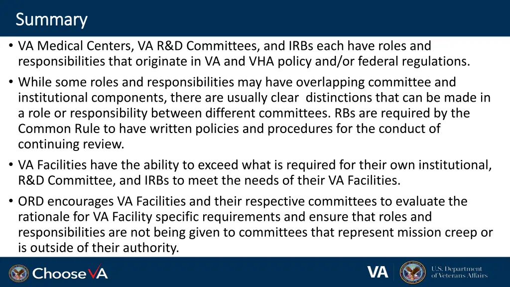 summary summary va medical centers