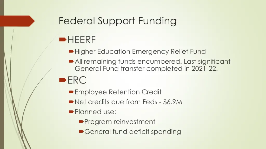 federal support funding