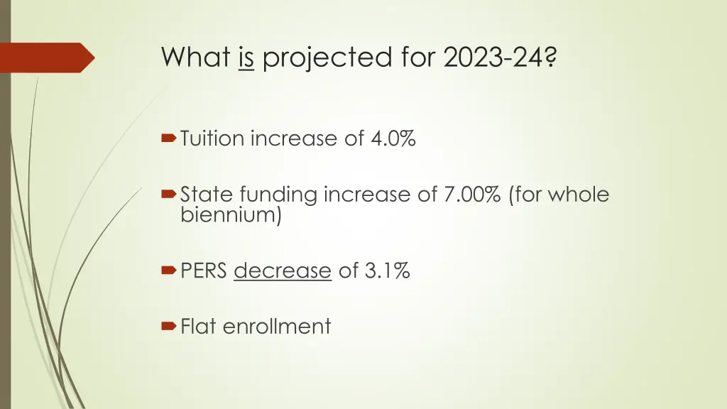 what is projected for 2023 24