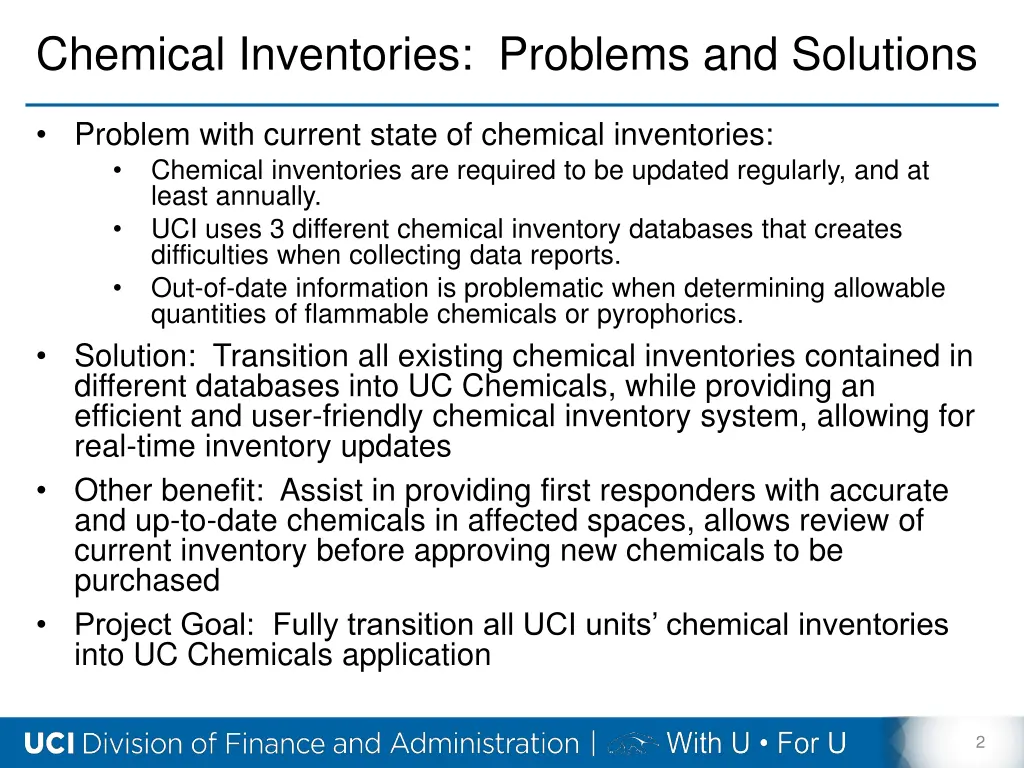 chemical inventories problems and solutions