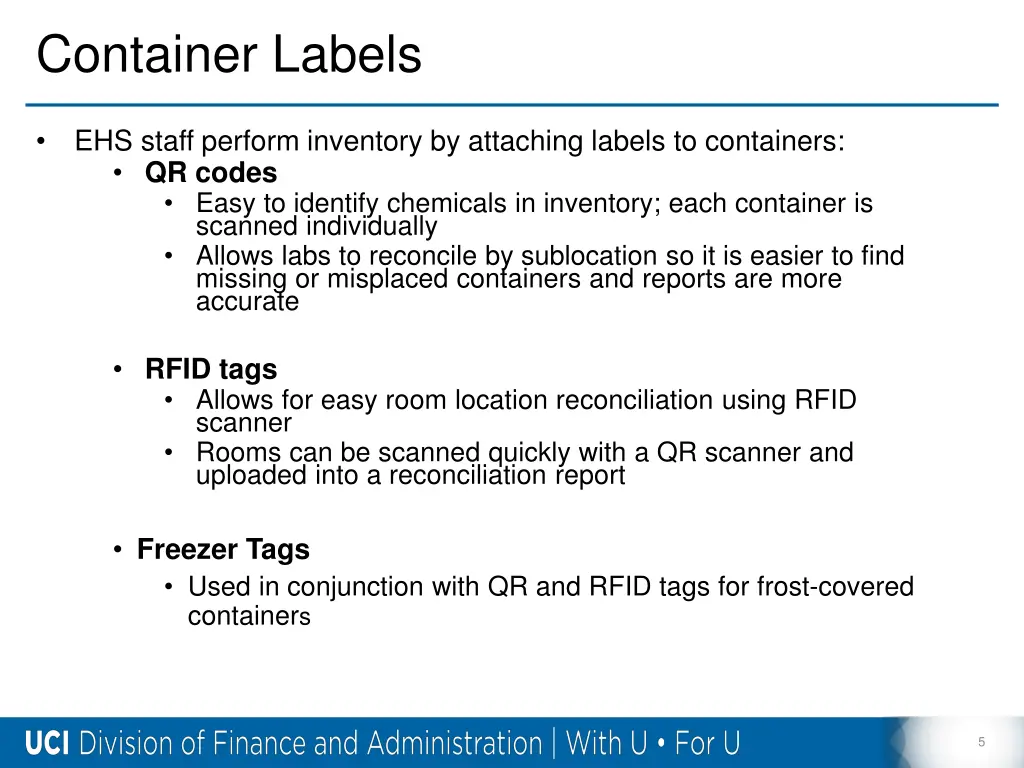 container labels