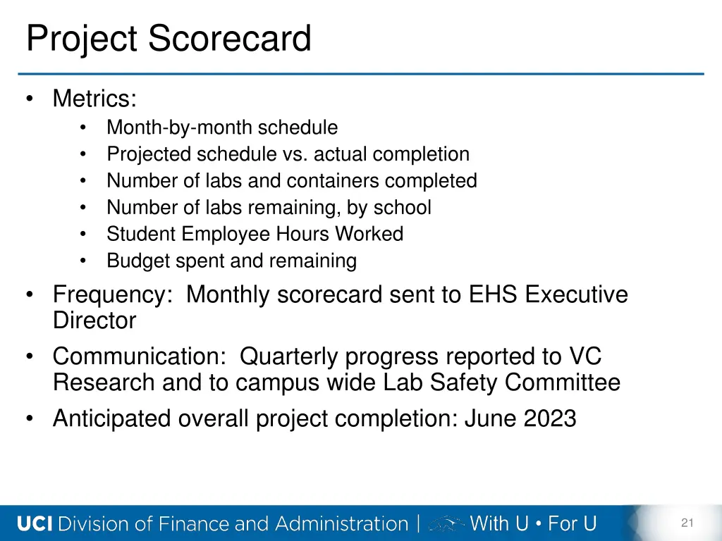 project scorecard