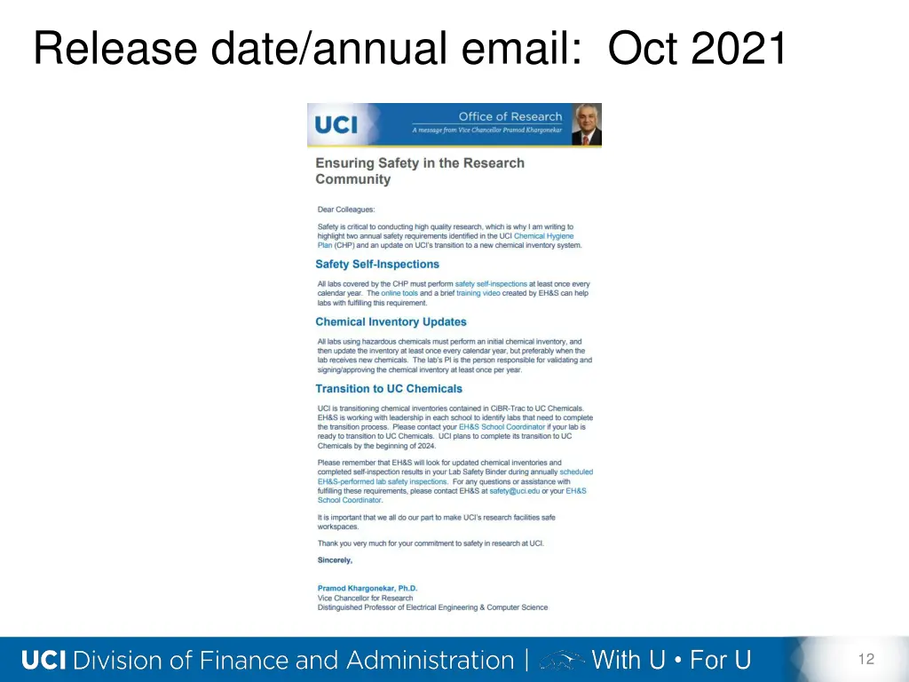 release date annual email oct 2021