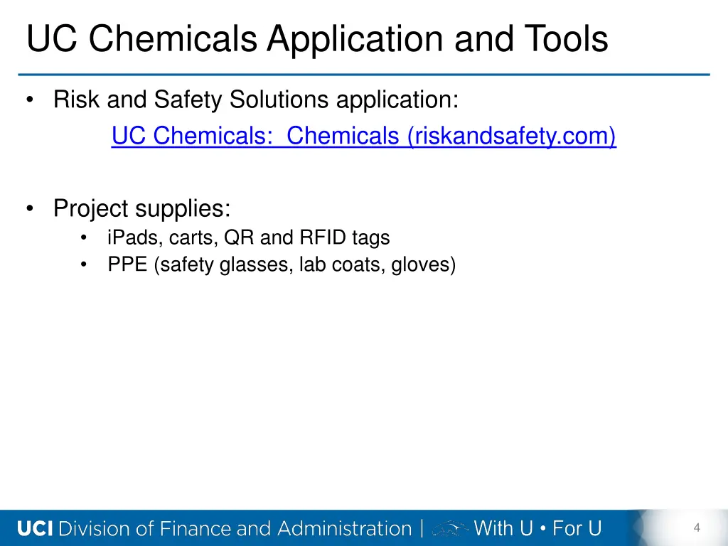 uc chemicals application and tools