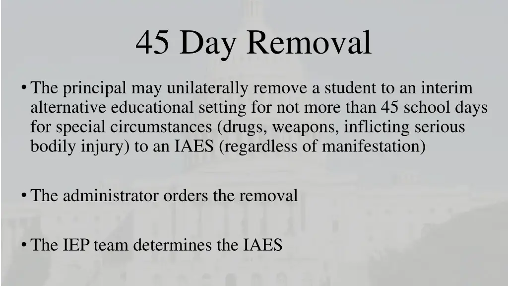 45 day removal