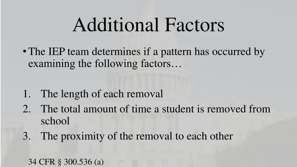 additional factors