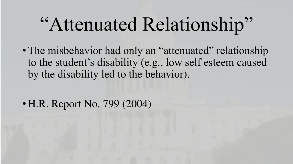 attenuated relationship