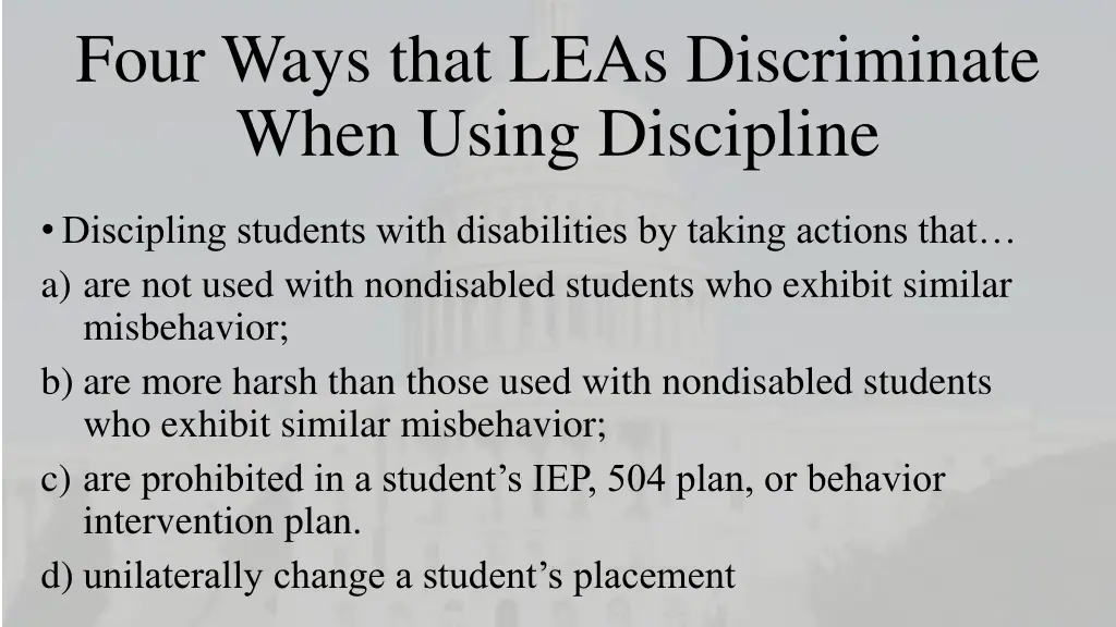 four ways that leas discriminate when using