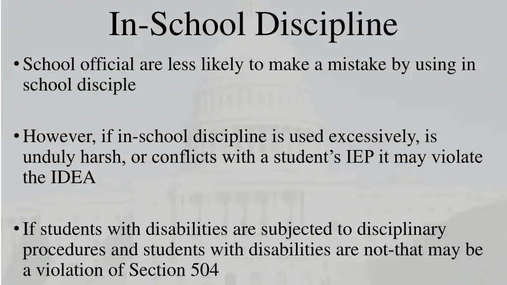 in school discipline