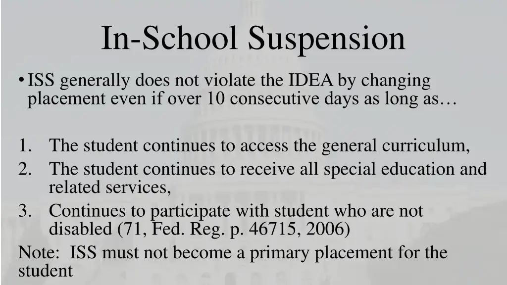 in school suspension