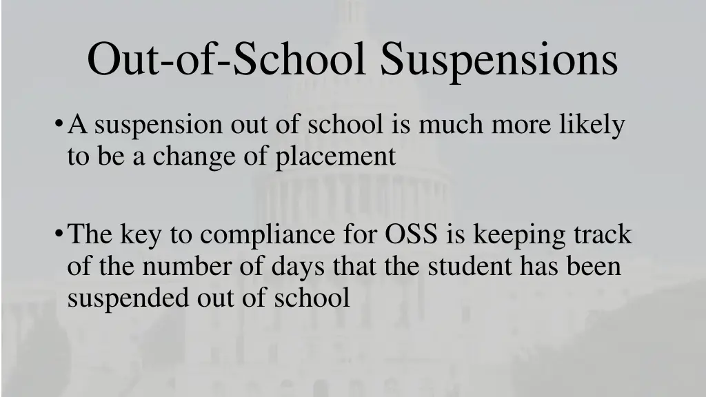 out of school suspensions