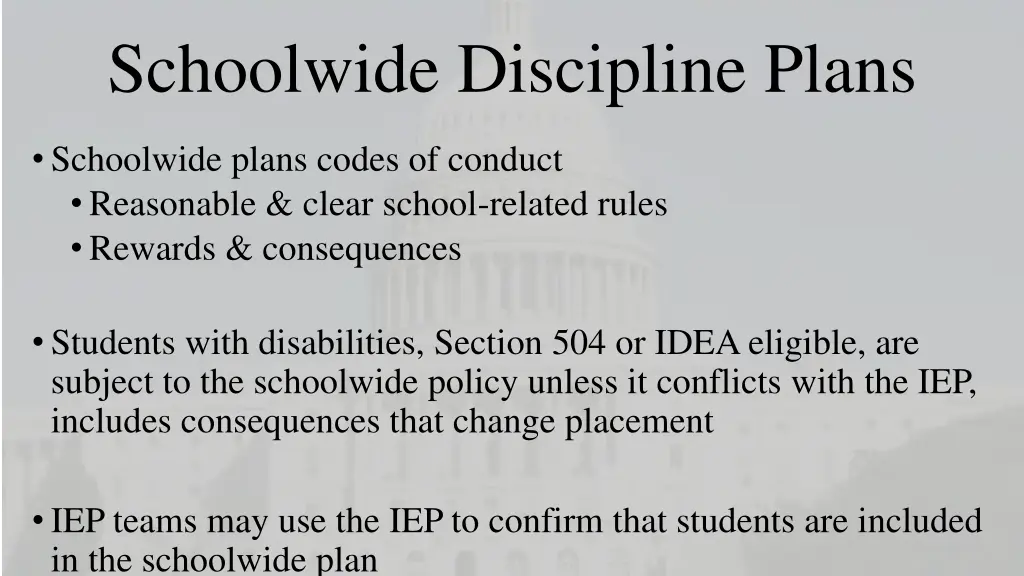 schoolwide discipline plans