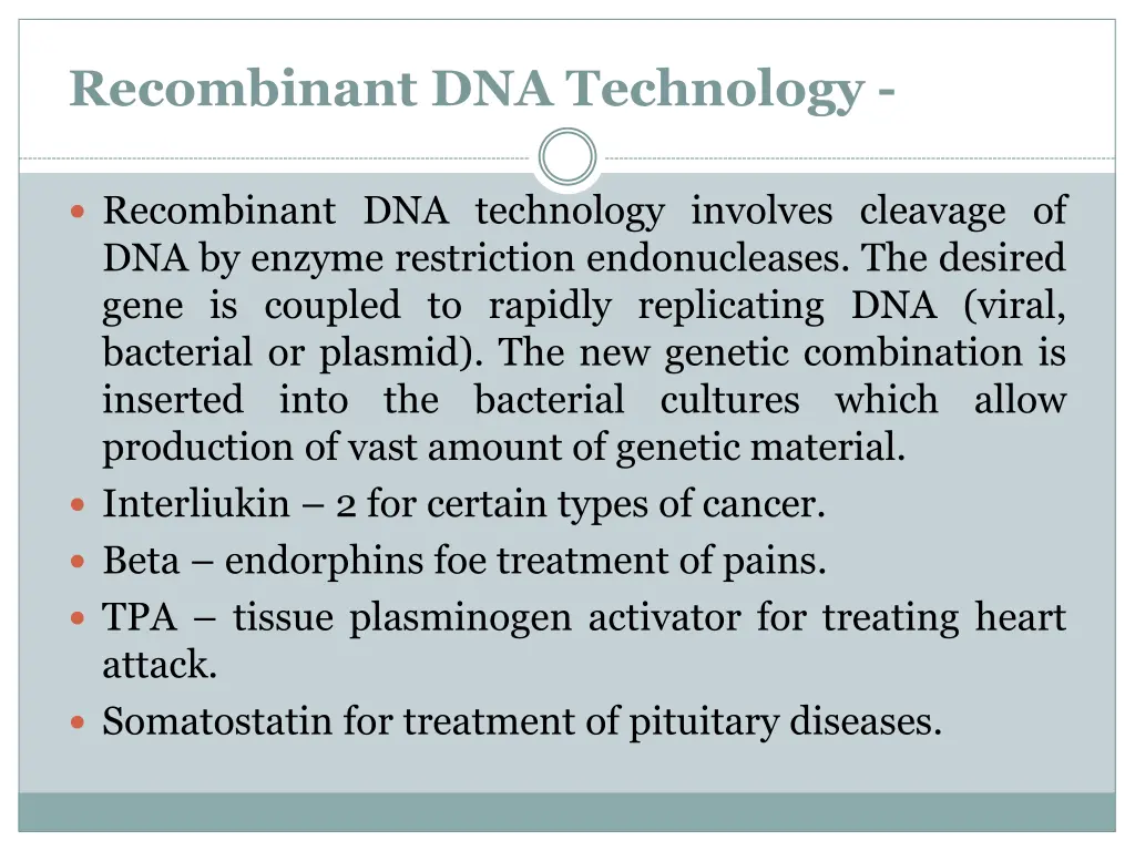 recombinant dna technology