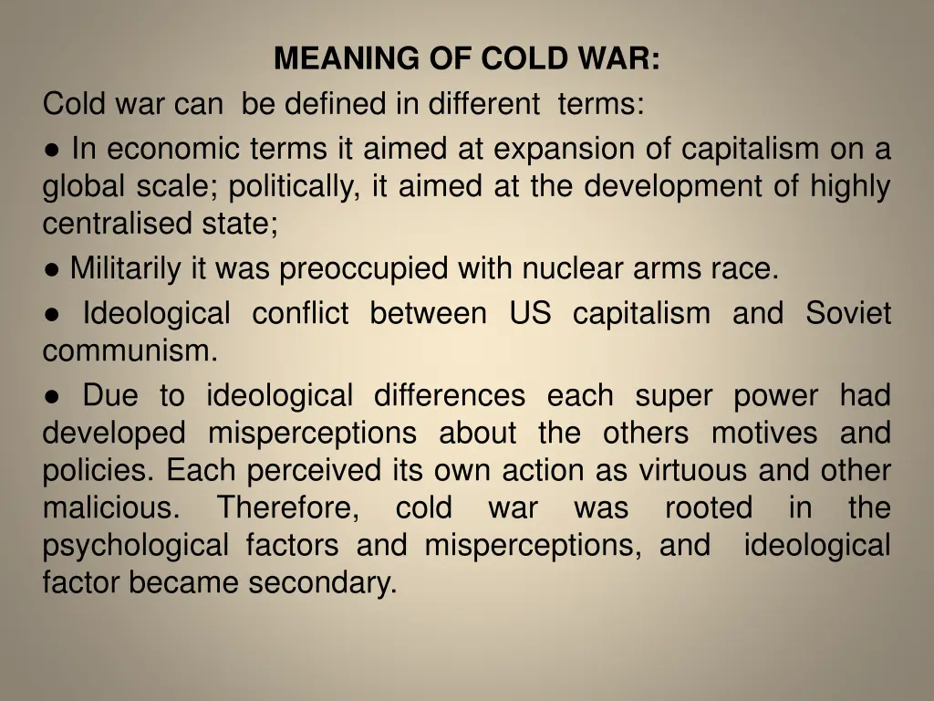 meaning of cold war