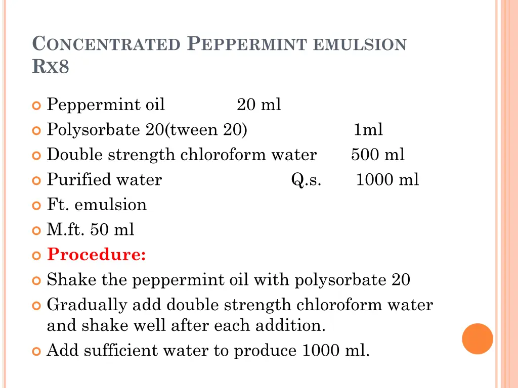 c oncentrated p eppermint emulsion r x 8