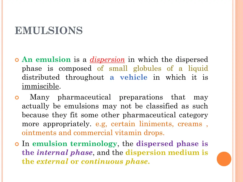 emulsions