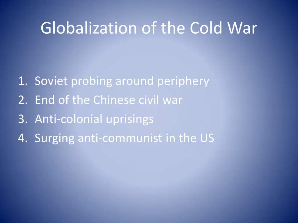 globalization of the cold war