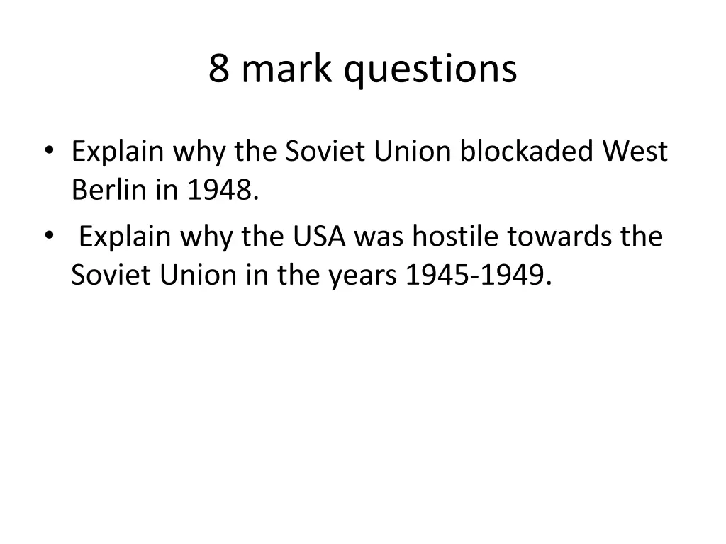 8 mark questions