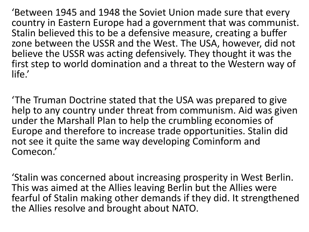 between 1945 and 1948 the soviet union made sure