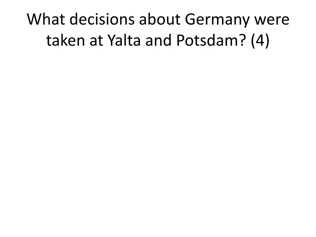 what decisions about germany were taken at yalta