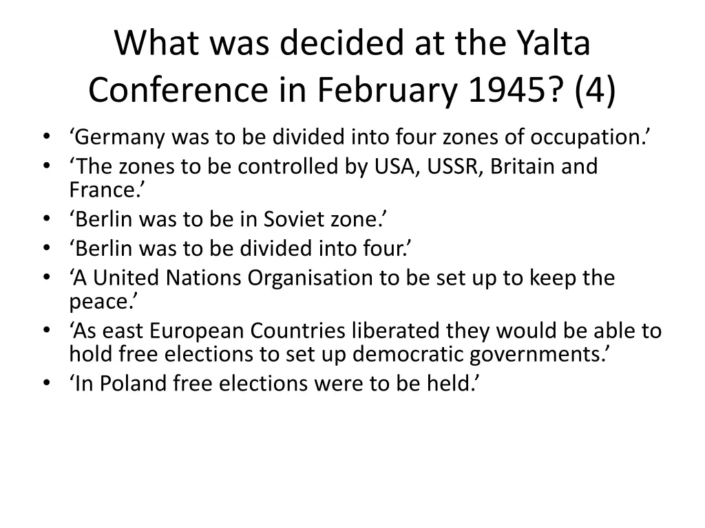 what was decided at the yalta conference 1