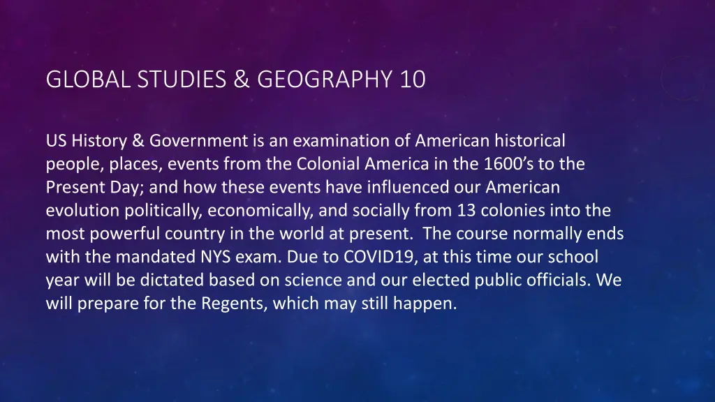 global studies geography 10